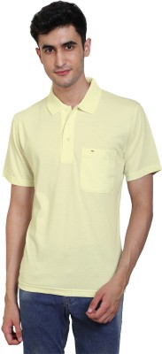 deer club Solid Men Polo Neck Yellow T-Shirt