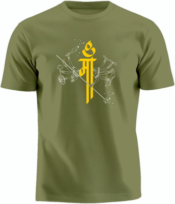 Luv My India Printed Men Round Neck Green T-Shirt