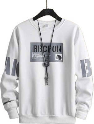 Qlipi Printed Men Round Neck Reversible White T-Shirt