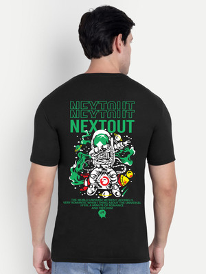 HouseOfCommon Graphic Print Men Round Neck Black T-Shirt