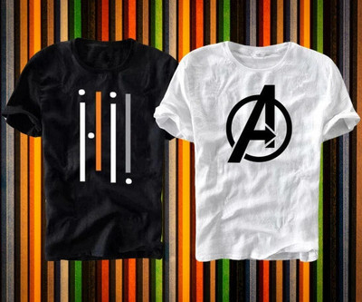 stylesmyth Printed Men Round Neck White T-Shirt