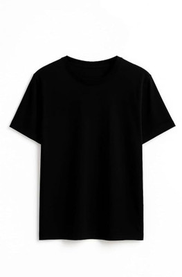 limiston Solid Men Round Neck Black T-Shirt
