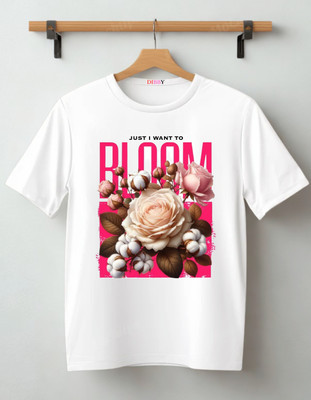 DIBBY Abstract Men Round Neck White T-Shirt