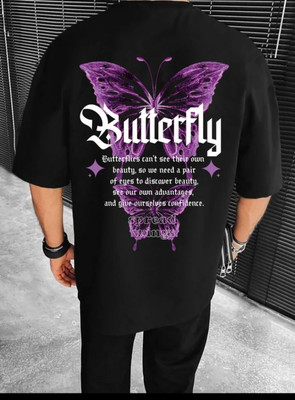 SPOWEARY Printed, Typography Men Round Neck Black T-Shirt