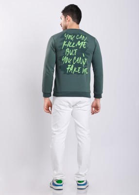 HIGHTRIBE Printed Men Round Neck Dark Green T-Shirt