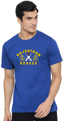 BRATMA Typography Men Round Neck Dark Blue T-Shirt