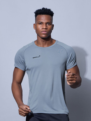 Sport Sun Printed Men Round Neck Blue T-Shirt