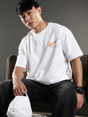 Eszett Graphic Print Men Round Neck White T-Shirt