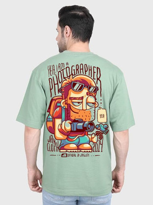 Clickwell Trend Printed, Typography Men Round Neck Light Green T-Shirt