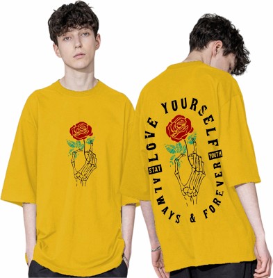 Uniplanet Store Graphic Print Men Round Neck Yellow T-Shirt