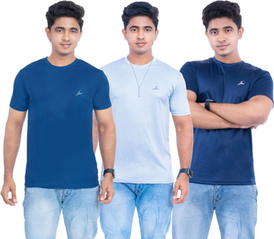 Fashion Territory Solid Men Round Neck Multicolor T-Shirt