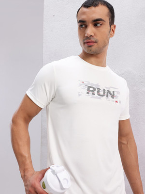 HRX by Hrithik Roshan Printed Men Round Neck White T-Shirt