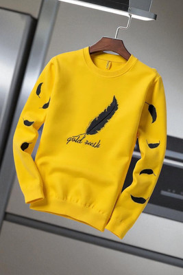 FASHIUM Printed Men Round Neck Yellow T-Shirt