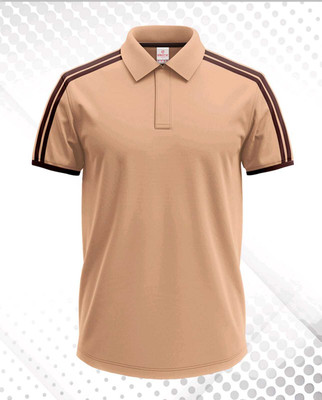 GRATITUDE ROCK Solid Men Polo Neck Light Blue T-Shirt