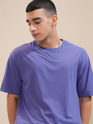 HIGHLANDER Printed Men Round Neck Purple T-Shirt