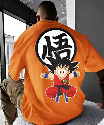 HexaCraft Graphic Print Men Round Neck Orange T-Shirt