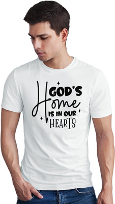 Seek Buy Love Printed Men Round Neck White T-Shirt