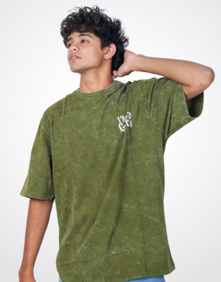 Lynx Printed Men Crew Neck Green T-Shirt