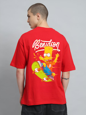 JP Creation Printed Men Round Neck Red T-Shirt