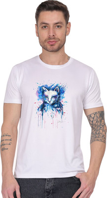 LIFE STYLE COMMERCE Printed Men Round Neck White T-Shirt