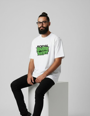 Gibbontex Printed Men Round Neck White T-Shirt