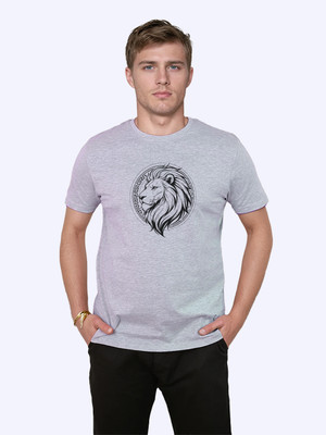 High on Soda Graphic Print Men Round Neck Grey T-Shirt