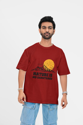 Stylewill Graphic Print Men Round Neck Maroon T-Shirt