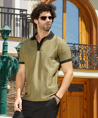 CAMPUS SUTRA Striped Men Polo Neck Multicolor T-Shirt