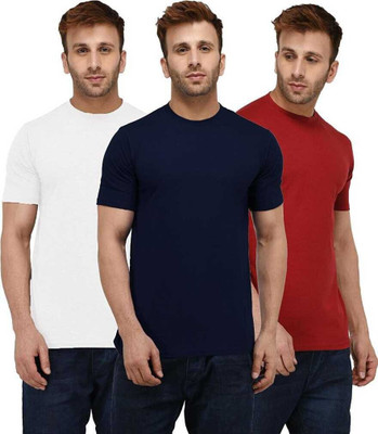 INKKR Solid Men Round Neck Multicolor T-Shirt
