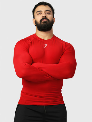 FuaarK Solid Men Round Neck Red T-Shirt