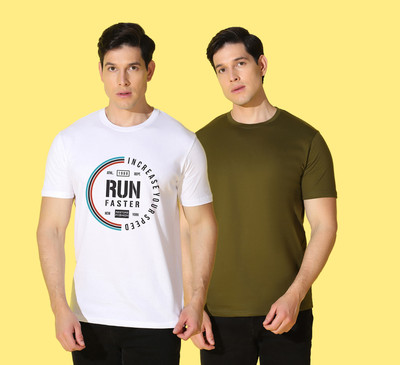 WOOSTRO Typography Men Round Neck Multicolor T-Shirt