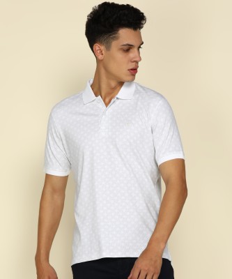 LOUIS PHILIPPE Printed Men Polo Neck White T-Shirt