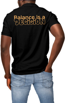 Fighterheero Printed Men Polo Neck Black T-Shirt