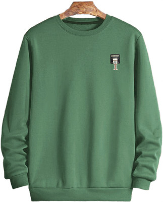 FASHLOOK Full Sleeve Solid Men Sweatshirt