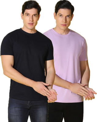 WOOSTRO Solid Men Crew Neck Multicolor T-Shirt