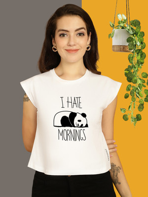 FBAR Graphic Print Women Round Neck White T-Shirt