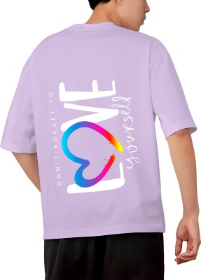 K1Fashion Store Printed Men Round Neck Purple T-Shirt