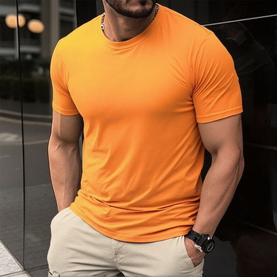 fashionbazaar4u.com Solid Men Round Neck Orange T-Shirt