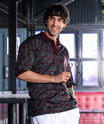 CAMPUS SUTRA Floral Print Men Polo Neck Red T-Shirt