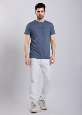 HIGHTRIBE Printed Men Round Neck Light Green T-Shirt