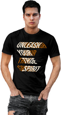 Fighterhero Printed Men Round Neck Black T-Shirt