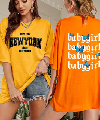 SILVANUS Printed Women Round Neck Multicolor T-Shirt