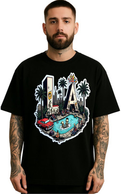 SKULLHEAD Printed Men Round Neck Black T-Shirt