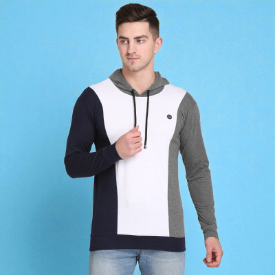 FARICON Colorblock Men Round Neck Multicolor T-Shirt