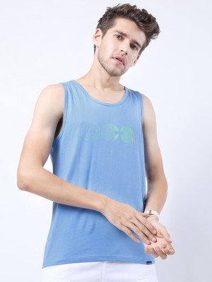 HIGHLANDER Graphic Print Men Round Neck Blue T-Shirt