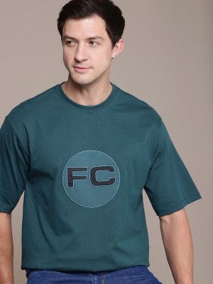 French Connection Printed Men Round Neck Green T-Shirt