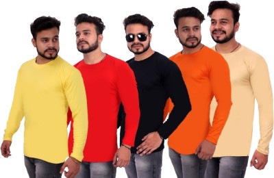 Bhadawar creations Solid Men Round Neck Multicolor T-Shirt