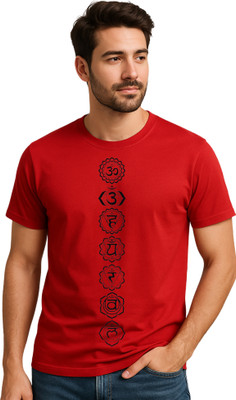 KMBCO Printed Men Round Neck Red T-Shirt