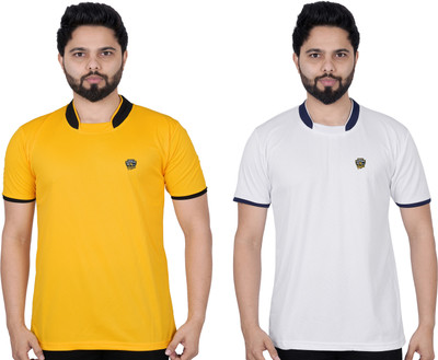 La Milano Solid Men Round Neck White T-Shirt