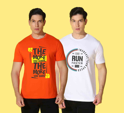 WOOSTRO Typography Men Round Neck Multicolor T-Shirt